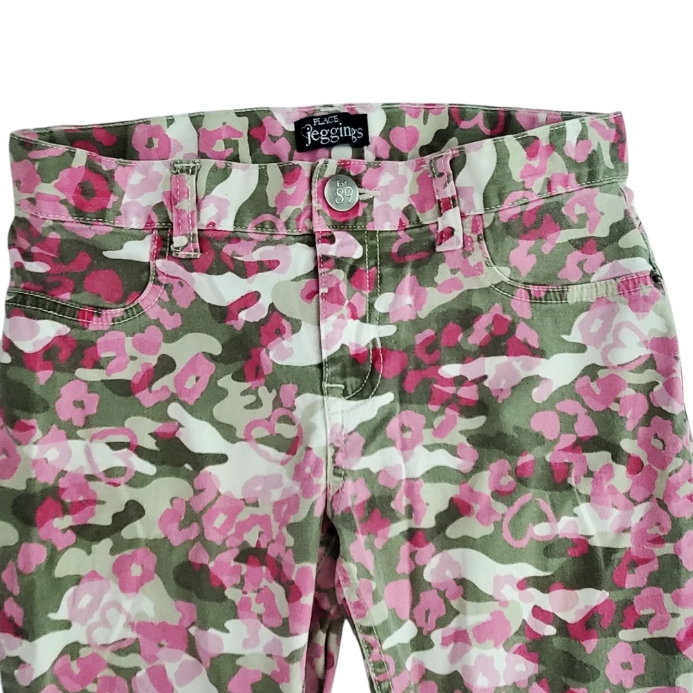 Girls 12 Jeggings Pink Camo Hearts Stretch Pants by‎ Children's Place